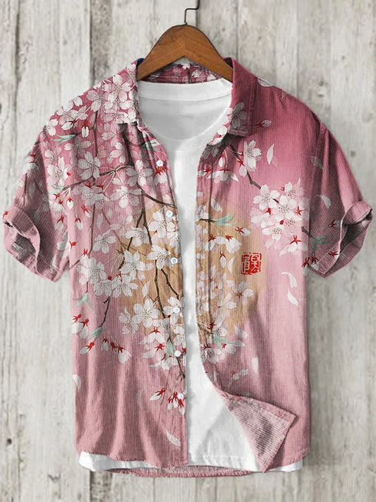 ZenVastra’s Sakura Bloom Artistic Printed Premium Casual Shirt