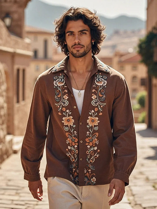 Men's Bohemian Floral Casual Resort Style Shirt