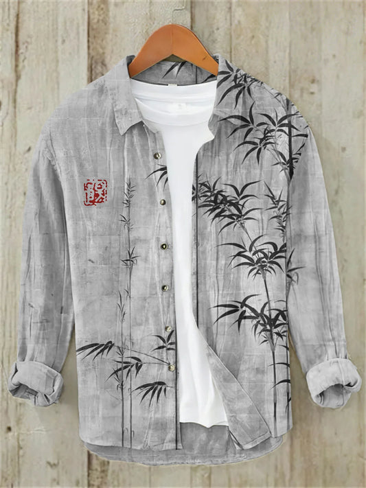 ZenVastra’s Zen Bamboo Print Casual Button-Down Shirt